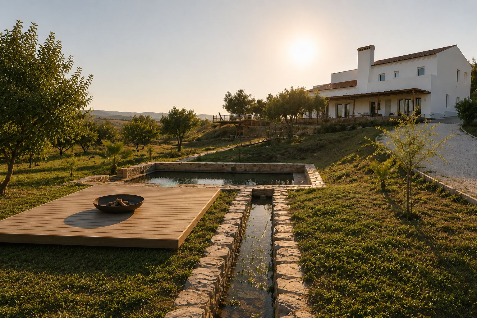 Casa Prema at golden hour
